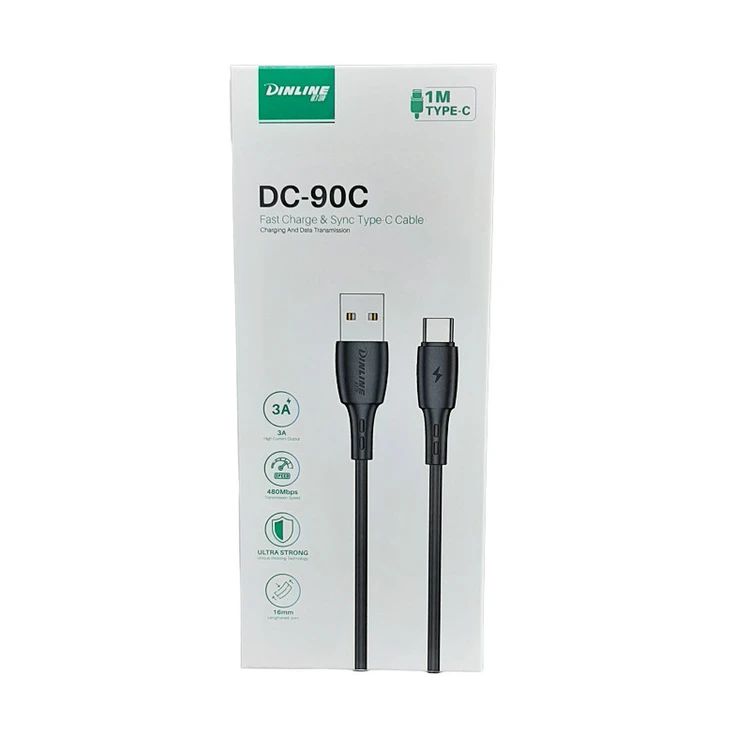 کابل شارژ USB به DINLINE USB-C مدل DC-90C